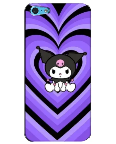 Чохол для iPhone 5c з картинкою «Kuromi та фіолетові серця»