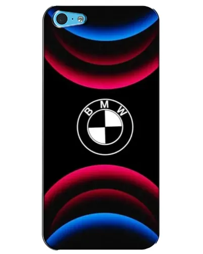 Чехол для iPhone 5c с картинкой «Логотип BMW и неоновые дуги»