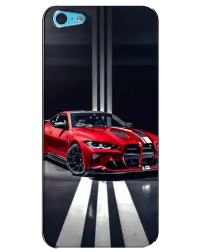 Чехол для iPhone 5c с картинкой «Красная BMW на дороге»