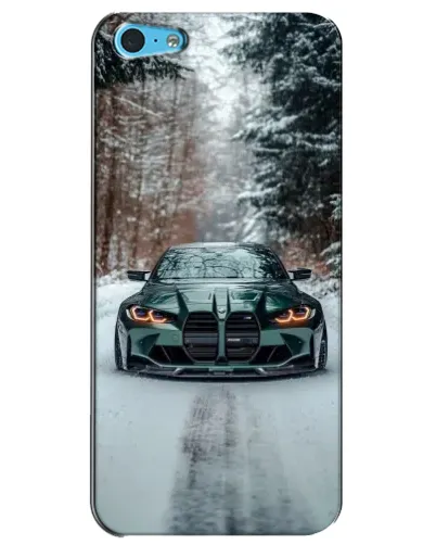 Чехол для iPhone 5c с картинкой «BMW в зимнем лесу»