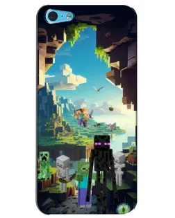 Чехол для iPhone 5c с картинкой «Эндермен в лесу»