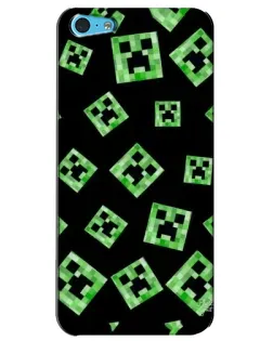 Чехол для iPhone 5c с картинкой «Паттерн с криперами»