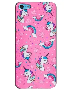 Чехол для iPhone 5c с картинкой «Unicorn паттерн розовый»