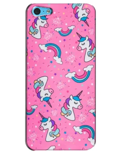 Чехол для iPhone 5c с картинкой «Unicorn паттерн розовый»