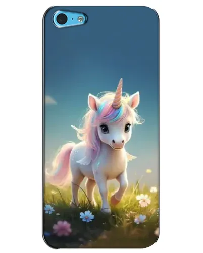 Чехол для iPhone 5c с картинкой «Единорог на поляне»
