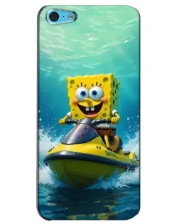 Чехол для iPhone 5c с картинкой «Спанч Боб на гидроцикле»