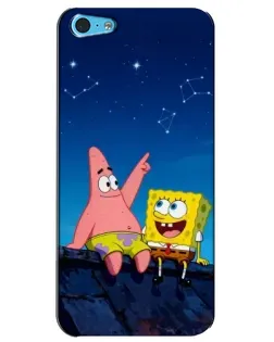 Чехол для iPhone 5c с картинкой «Губка Боб и Патрик ночью» Чехол для iPhone 5c с картинкой «Губка Боб и Патрик ночью»