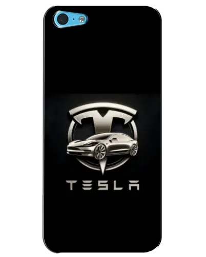 Чехол для iPhone 5c с картинкой «Tesla — серебристое авто»