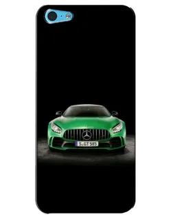 Чехол для iPhone 5c с картинкой «Mercedes — неоновый лого»