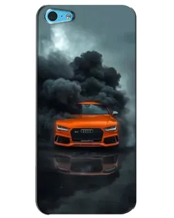 Чехол для iPhone 5c с картинкой «Audi в облаках дыма»