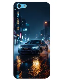 Чехол для iPhone 5c с картинкой «Ночной город и Audi»