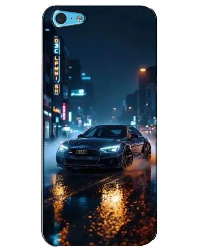Чехол для iPhone 5c с картинкой «Ночной город и Audi»