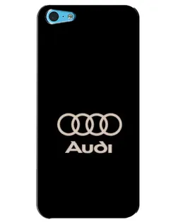 Чехол для iPhone 5c с картинкой «Audi — золотой логотип»