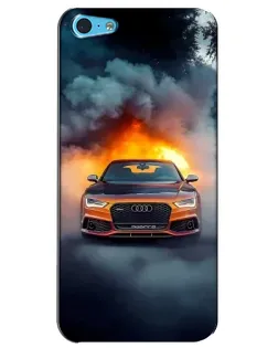 Чехол для iPhone 5c с картинкой «Audi в огненном дыму»