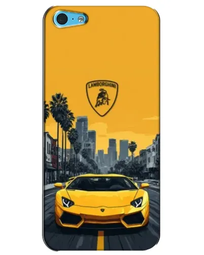 Чехол для iPhone 5c с картинкой «Желтый Lamborghini город»