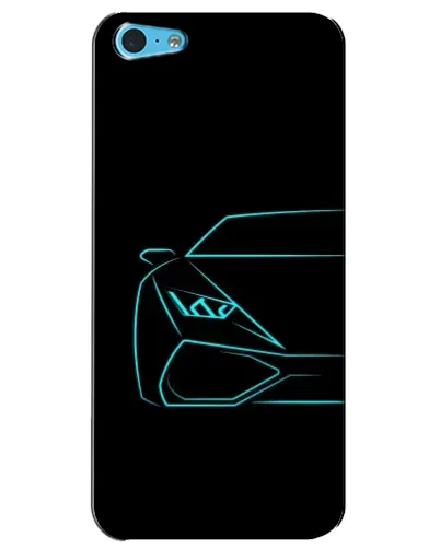Чехол для iPhone 5c с картинкой «Голубой силуэт Lamborghini»