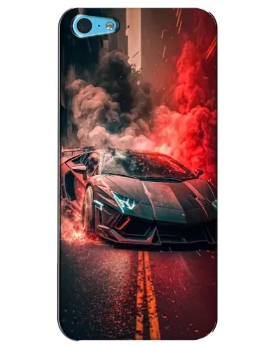 Чехол для iPhone 5c с картинкой «Lamborghini красный дым»