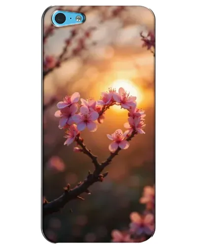 Чехол для iPhone 5c с картинкой «Розовый цвет сердце на фоне заката» Чехол для iPhone 5c с картинкой «Розовый цвет сердце на фоне заката»