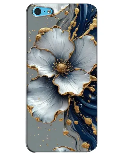 Чохол для iPhone 5c з картинкою «Біла квітка та золотий флюїд» Чохол для iPhone 5c з картинкою «Біла квітка та золотий флюїд»