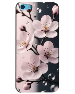 Чохол для iPhone 5c з картинкою «Ніжня сакура та краплі» Чохол для iPhone 5c з картинкою «Ніжня сакура та краплі»