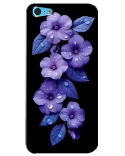 Чехол для iPhone 5c с картинкой «Фиолетовые цветы с росою»