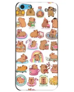 Чехол для iPhone 5c с картинкой «Капибары набор»