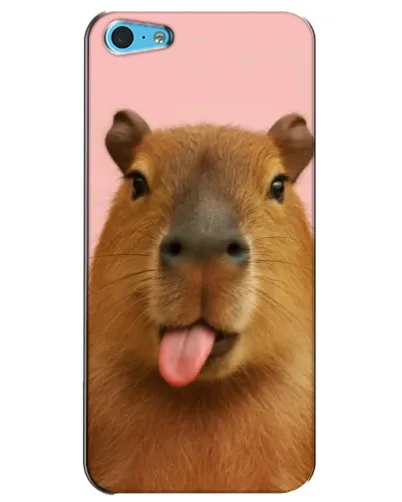 Чехол для iPhone 5c с картинкой «Капибара с языком»