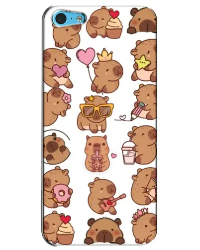 Чехол для iPhone 5c с картинкой «Стикерпак с капибарами»