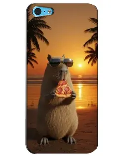 Чехол для iPhone 5c с картинкой «Капибара с пиццей»
