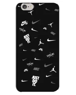 Чехол для iPhone 6 Plus / 6s Plus с картинкой «Nike Black Pattern»