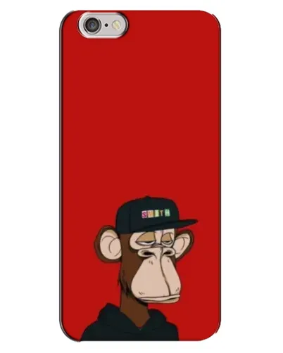 Чехол для iPhone 6 Plus / 6s Plus с картинкой «Bored Ape — красный фон» Чехол для iPhone 6 Plus / 6s Plus с картинкой «Bored Ape — красный фон»