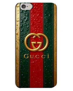 Чехол для iPhone 6 Plus / 6s Plus с картинкой «Gucci — фирменная полоса и золото» Чехол для iPhone 6 Plus / 6s Plus с картинкой «Gucci — фирменная полоса и золото»