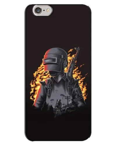 Чехол для iPhone 6 Plus / 6s Plus с картинкой «PUBG — огненный силуэт» Чехол для iPhone 6 Plus / 6s Plus с картинкой «PUBG — огненный силуэт»