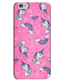Чехол для iPhone 6 Plus / 6s Plus с картинкой «Unicorn паттерн розовый»
