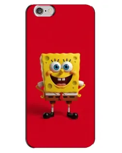 Чехол для iPhone 6 Plus / 6s Plus с картинкой «Спанч Боб на красном»