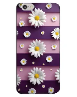 Чехол для iPhone 6 Plus / 6s Plus с картинкой «Ромашки на фиолетовом»