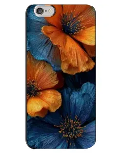 Чехол для iPhone 6 Plus / 6s Plus с картинкой «Яркая сине-оранжевая флора»