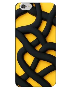 Чехол для iPhone 6 Plus / 6s Plus с картинкой «Черное желтое переплетение»