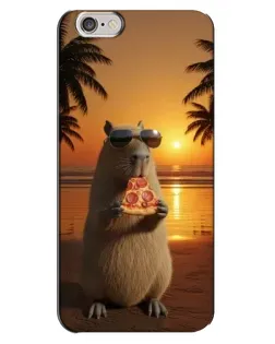 Чехол для iPhone 6 Plus / 6s Plus с картинкой «Капибара с пиццей»