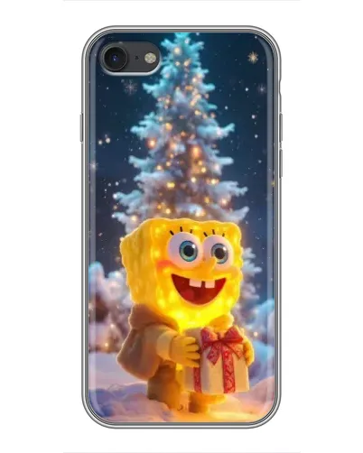 Чехол для iPhone 6 / 6s с картинкой «Рождественский Спанч Боб»