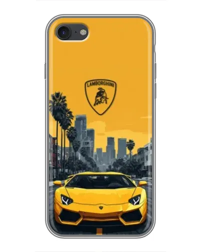 Чехол для iPhone 6 / 6s с картинкой «Желтый Lamborghini город»