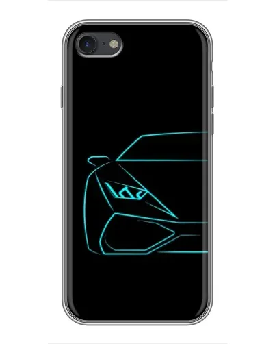 Чехол для iPhone 6 / 6s с картинкой «Голубой силуэт Lamborghini»