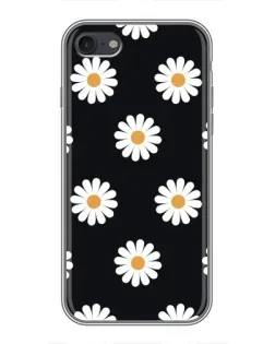 Чохол для iPhone 6 / 6s з картинкою «Ромашки на чорному»
