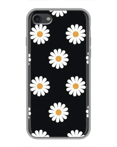 Чохол для iPhone 6 / 6s з картинкою «Ромашки на чорному»