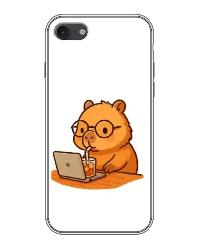 Чехол для iPhone 6 / 6s с картинкой «Капибара с ноутбуком»