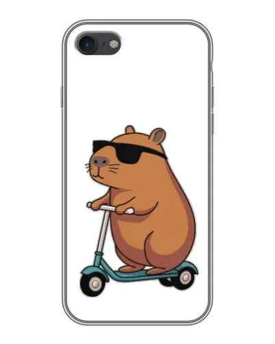 Чехол для iPhone 6 / 6s с картинкой «Капибара на самокате»