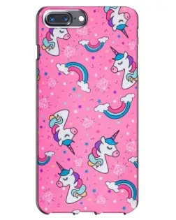 Чехол для iPhone 7 Plus с картинкой «Unicorn паттерн розовый»