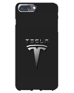 Чохол для iPhone 7 Plus з картинкою «Сталевий логотип Tesla»