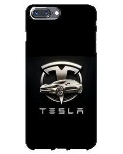 Чохол для iPhone 7 Plus з картинкою «Tesla — срібне авто»