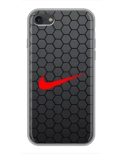 Чехол для iPhone 7 с картинкой «Nike — карбоновая сетка»
